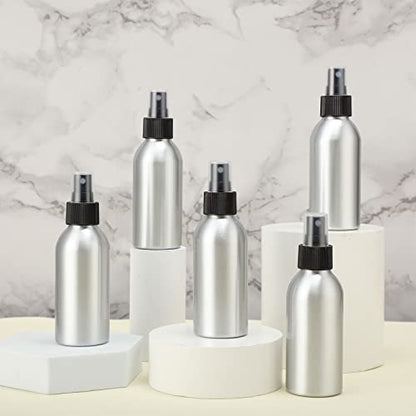 Irenare 24 Pcs Small Spray Bottles Aluminum Fine Mist Spray Bottles Bulk Metal Essential Oil Storage for Perfume Toner Liquid Refillable Pump Vials Atomizer Containers for Room Travel(4 Oz) - size: 4 Oz