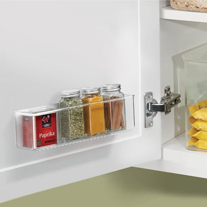 iDesign Adhesive Organizer Bin, Set of 4, Clear | Damage-Free Hanging, For Kitchen, Bathroom, or Office - style: Pack of 4