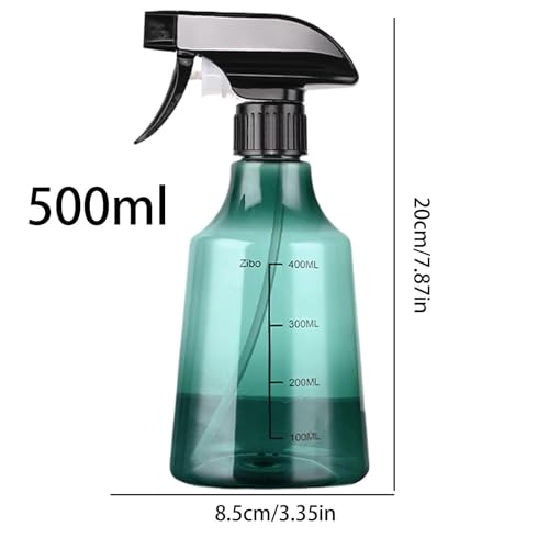 Spray Bottle, 500ml Refillable Sprayer Bottle with Adjustable Nozzle and 2 Modes, Empty Cleaning Solution Container, Mist/Stream,Thickened Version,Water Plants,for Cleaning Solutions, Oils, Hair, Cook - color: Green