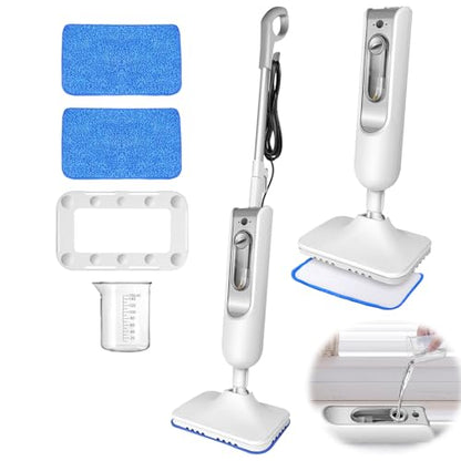 1500W Floor Steamer for Hardwood Floor Cleaning, Steam Mop with 13.5oz Water Tank, 16ft Power Cord, 2 Washable Cleaning Pads, Multi-Surface Mop Steamer for Tile, Laminate and Vinyl Floor