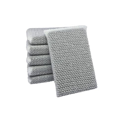 Elite Silver Scrubber Sponge, 6 Pack, Non Scratch, Sponges for Kitchen and Household Use, Made in USA (Regular) - size: Regular