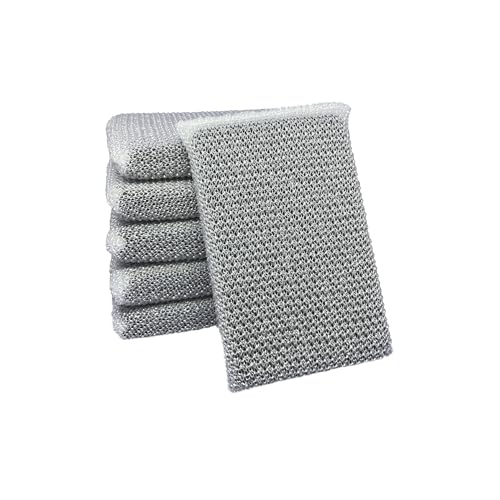 Elite Silver Scrubber PRO Sponge, 6 Pack, Non Scratch, Sponges for Kitchen and Household Use, Made in USA (Medium) - size: Medium