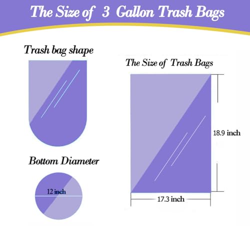 3 Gallon 120pcs (Fit 3-3.2 Gal) Small Clear Trash BagsPlastic Strong Clear Garbage Bags,Bathroom Trash Can Bin Liners,Waste Basket Liner,Fit 10-13 Liter, 3 Gallon,3.2Gallon - style: 3Gal Clear-100