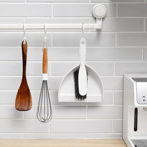 Small Hand Broom and Dustpan Set, Mini Dustpan and Brush Set, Handheld Dust Pan, White - color: Small White