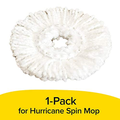 Hurricane Spin Mop Replacement Mop Heads for As Seen On TV Cleaning System by BulbHead, Spin Away Germy, Dirty Water - Super-Absorbent Microfiber Head Holds 10X Weight — 1-Pack - size: 8.5 Inch