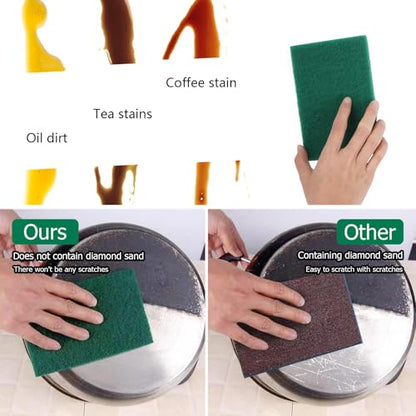 36 Pcs Heavy Duty Non-Scratch Scour Pads for Cleaning, Dish Sponge Scrubber Pads for Household and Kitchen, 5.9 x 3.9 x 0.3 in
