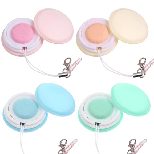 SEWACC 4pcs Macaron Phone Screen Cleaners Set, Cellphone Touch Screen Wipes Brush with Lanyard Keychain for Smartphones, Computer, Glass Lens, Random Color
