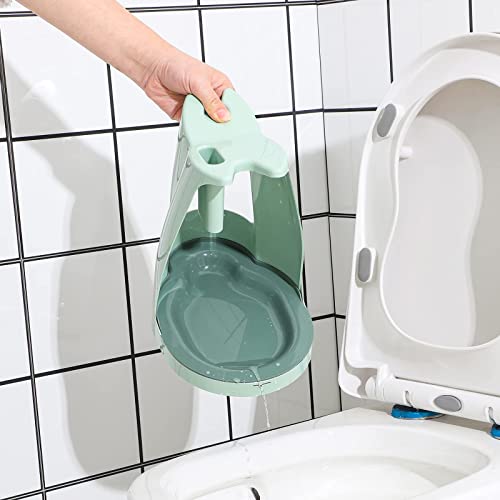 Cq acrylic Toilet Brush and Plunger Set,Green 3 in 1 Bathroom Scrubber Plunger and Angled Toilet Bowl Brush & Scrubber Combo with Holder and Rim Cleaner for Camper,Rv,Apartment,New Home,Set of 1 - color: Green