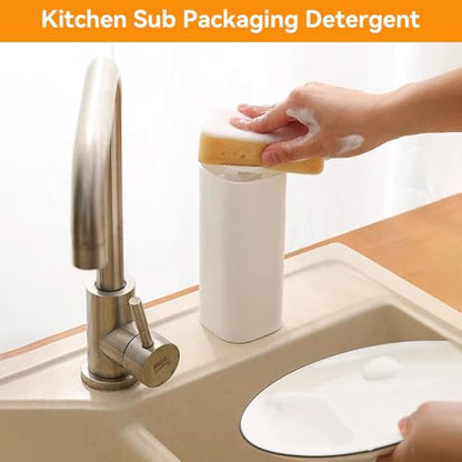 Pump Dispenser Bottle, Top Push Down Squeeze Liquid and Hand Soap Dispenser Refillable Dishwashing Bottles for Kitchen and Bathroom (White) - color: White
