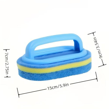Handheld Sponge Scrubber, Dual-Color Design - Multi-Purpose Manual Cleaning Brush, Suitable for Bathtubs, Kitchens, Bathrooms, Etc. - Ideal for Cleaning Tiles, Pots, Stains, and Bathroom Accessories
