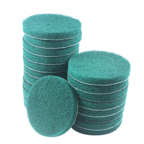 4 Inch 180 Grit Drill Brush Scrubber Scouring Pads, 20 Pcs Hook & Loop Power Scrubber Scour Pads for Rotary Tools, Random Orbital Sander (Green) - style: Green - 180#
