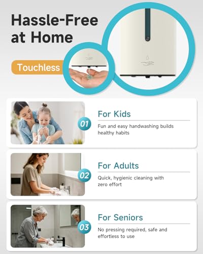 AIKE Automatic Wall Mount Liquid Soap Dispenser, Commercial Stainless Steel with 25oz Large Capacity Save Time Effort and Cost,Model AK1205 (Matte White) - color: Off White