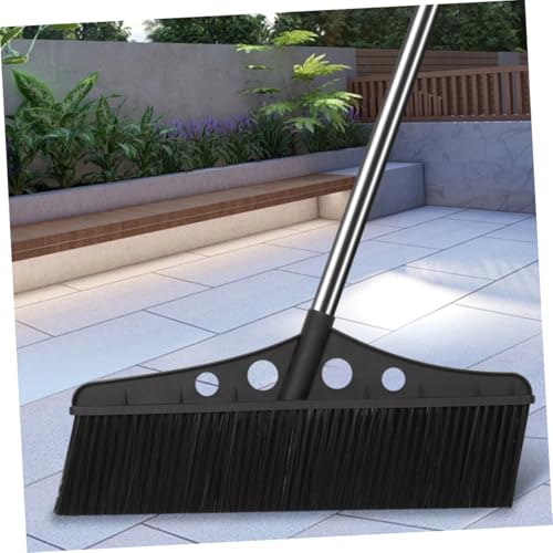 Didiseaon Wide Outdoor Broom Heavy Duty Stainless Steel Push Sweeper for Gardens Detachable Brush for Courtyards Versatile Cleaning Tool for Concrete Brick and Floors