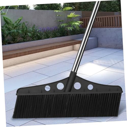 Didiseaon Wide Outdoor Broom Heavy Duty Stainless Steel Push Sweeper for Gardens Detachable Brush for Courtyards Versatile Cleaning Tool for Concrete Brick and Floors