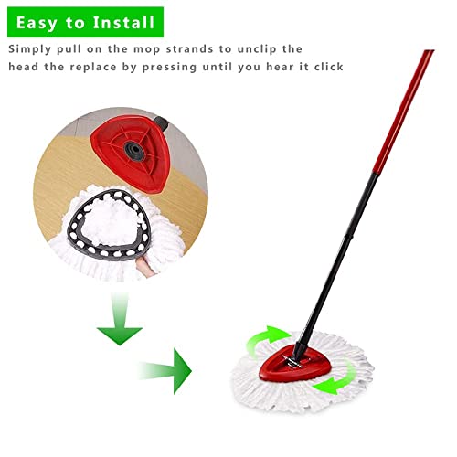 12 Pack Mop Replacement Head, Ailengy 100% Microfiber Mop Refills Spin Mop Replacement Head, 360 Micro Spin Cleaning Replacement Mop Heads for Easy House Cleaning Floor Mopping - size: 12 Pack