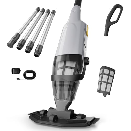 Handheld Pool Vacuum Cleaner, Updated Cordless Pool Cleaner with Powerful Suction, 15 GPM, Great for Dirt Sand Debris for Hot Tub Spa Floor Pool (Gray) - color: Gray