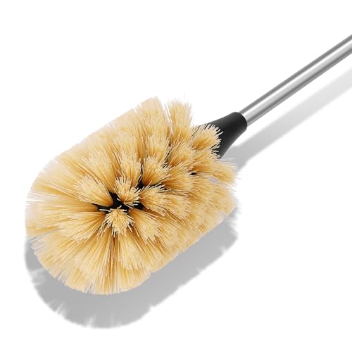 Water Bottle Cleaning Brush with 2 Replaceable Heads, Compatible with Sport Bottles, Tumblers, Mugs, Wine Decanters, Glassware, 13 in, Yellow - color: Yellow, size: 13 Inch ( Pack of 1)