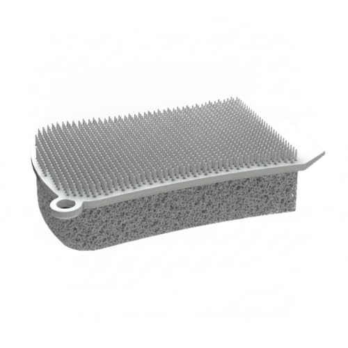 3-in-1 Silicone Crevice Cleaning Brush for Tight Gaps, Kitchen Counters, Bathroom Grout & Car Interiors - Gray