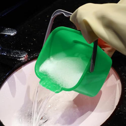 Yaomiao 4 Pcs Cleaning Bucket 3 Quart Small Sanitizing Square Bucket Detergent Pail with Measurements Spout and Handle for Home Commercial Use Restaurant Kitchen Office (Red,Yellow,Blue,Green) - color: Red,yellow,blue,green