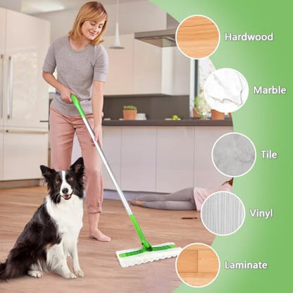 GLIMGLINT Heavy Duty Dry Sweeping Cloths Compatible with Swiffer Sweeper, Disposable Duster Mop Pads Refills for Floor Cleaning, Pet Hair, Dust and Dirt, Dry Cloths for Wood Floors, 100 Count - size: 100 Count