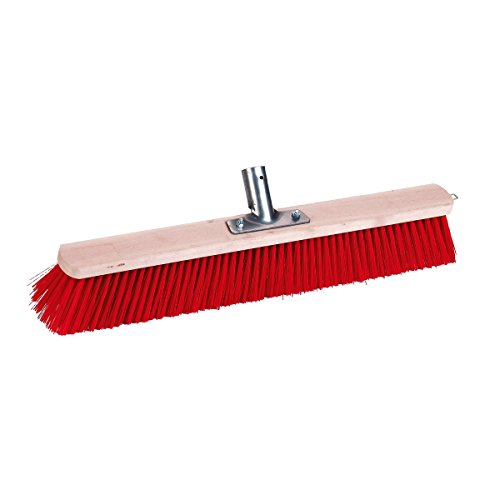 KERBL Large Red Elastane Bristle Broom (Width 100 cm, With Screwed Handle Holder, Wooden Spine, 2961 Handle for 60/80/100 cm)