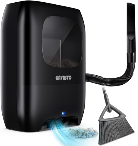 GAVASTO Pro Touchless Vacuum Automatic Dustpan - Ultra Fast & Powerful - Great for Sweeping Salon Pet Hair Food Dirt Kitchen, Canister Vacuum Cleaner Trash Can, Bagless, Auto Sensors, 1500 Watt-Black - color: Black With Acc