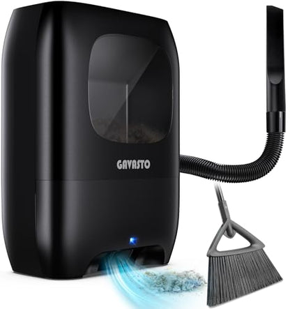 GAVASTO Pro Touchless Vacuum Automatic Dustpan - Ultra Fast & Powerful - Great for Sweeping Salon Pet Hair Food Dirt Kitchen, Canister Vacuum Cleaner Trash Can, Bagless, Auto Sensors, 1500 Watt-Black - color: Black With Acc