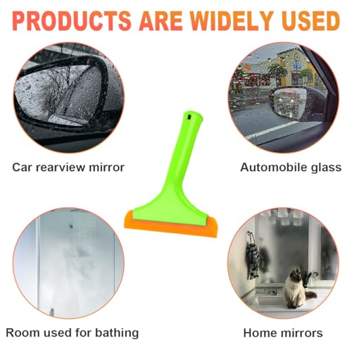KVAEY Small Silicone Window Squeegee, 5.9 Inch Car Windshield Water Blade Squeegee with Non-Slip Handle, All-Purpose Cleaning Squeegee for Car Windshield, Window, Mirror (Light Green) - color: Light Green