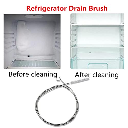 60 Inch Extra Long Flexible Tube Pipe Cleaner Brush Fridge Cleaning Tool, Stainless Steel Drain Tube Cleaning Brushes for Sink Refrigerator Kitchen（2 Pack）