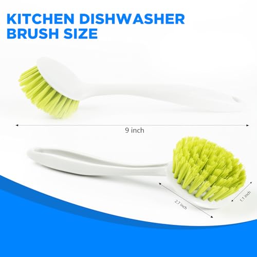 3 Pcs Household Cleaning Brushes with Handles are Perfect Cleaning Pans Dish Brush Scrub Brush Kitchen Cleaner for Cleaning Pasta Plate countertops and Cleaning Brushes for Household use