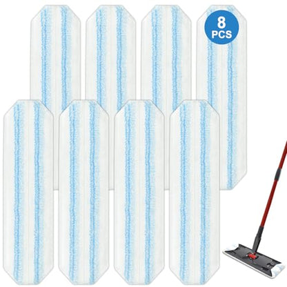 8 Pack Mop Pads Replacements Compatible with O Cedar H2prO Flat Mop System Microfiber Mop Refills for O Cedar H2pro Flat Mop,Washable & Reusable Mop Heads Replacement for Ocedar H2Pro Mop Floor Clean
