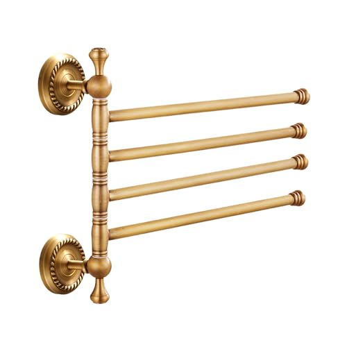 Antique Bronze Folding Towel Holder 4 Bars for Bathroom Hand Towel Rack Wall Mounted - color: Folding Towel Bars