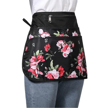 Bafelia Cleaning Apron Caddy for Women with 6 Pockets, Professional Waterproof Cleaning Supplies for Housekeeping - color: Peony