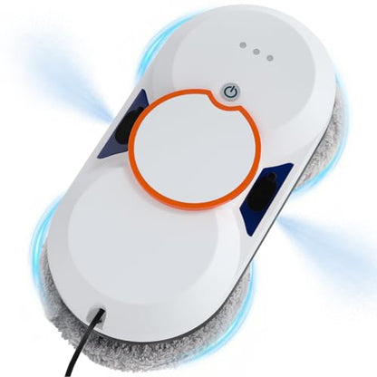 Smart Window Cleaning Robot - 5600Pa Suction Power, Double Ultrasonic Spray, 2 30ml Tanks, Smart Navigation, Anti-Drop, Remote Control, 3 Cleaning Modes for High Window Tile Mirror Glass Door