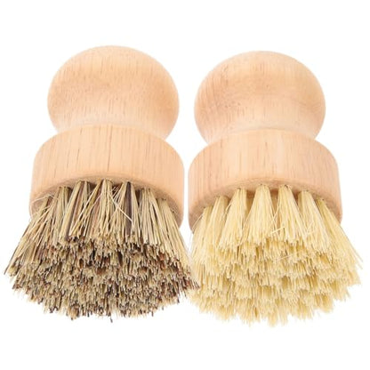 Ipetboom 2pcs Palm Cleaning Brush Ergonomic Multi-Purpose Scrubbing Brush for Pots Pans Dishes and More Sturdy Bristles for Non-Stick Cookware for Kitchen and Household Use