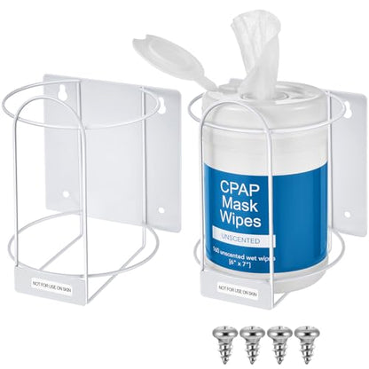 Maxcheck 2 Pack Wall Mounted Wipes Holders, Wall Brackets for Cleaning Wipes, Space-saving Organizer for Kitchen, Bathroom, Household, Office, Hospital, Gym, Public Restrooms(White) - color: White