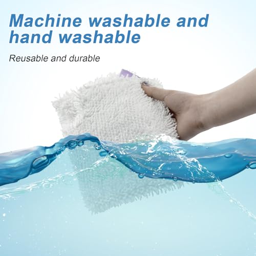 3 Pack Steam Pocket Mop Replacement Pads for Shark S3501 S3601 S3550 S3901 S3801 S2901 S2902 S3501S S3601C SE450 S3901D S3455K,Microfiber Steam Mop Pad Replacement,Reusable Mop Pads for Floor Cleaning - color: White