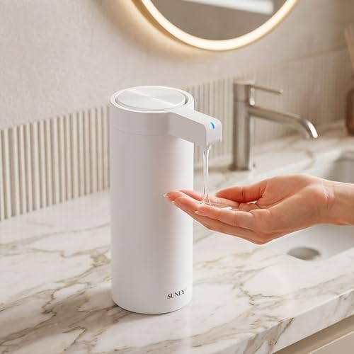 SUNLY Touchless Automatic Soap Dispenser – Clog-Free Pump, Fast Sensor, USB-C Rechargeable, Smudge-Resistant Stainless Steel, for Kitchen & Bathroom Soap Dispenser, White - color: White
