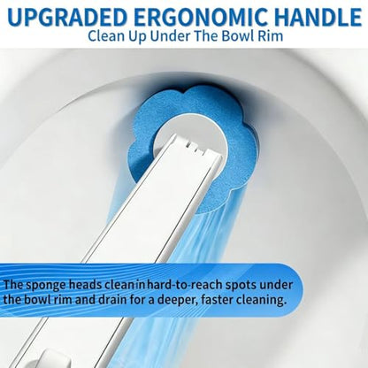 Disposable Toilet Brush with 24 Refills | Touch-Free Cleaning Wand, Built-in Detergent, Wall Mount Holder, For Toilet Bowl Sink Bathtub