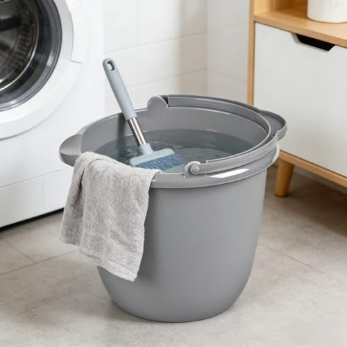 10 Qt. Spout Pail Classic Titanium with Comfortable Handle, Durable Multi-Purpose Pail for Household Cleaning & Storage