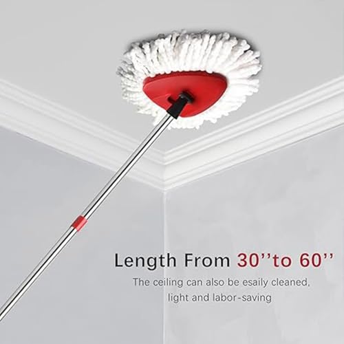 Microfiber Spin Mop Replace Head, Mops Base, Handle Compatible with O Cedar EasyWring 1-Tank Spin Mop Refills (New White-Centre 40% More (1-Tank System)) - color: New White-centre 40% More (1-tank System)