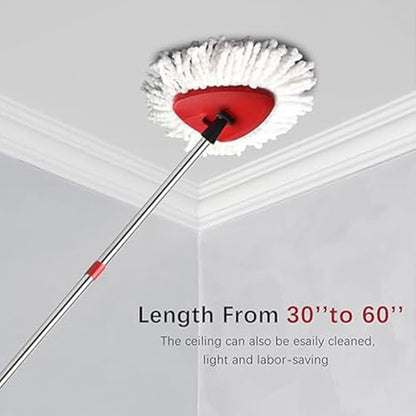 Microfiber Spin Mop Replace Head, Mops Base, Handle Compatible with O Cedar EasyWring 1-Tank Spin Mop Refills (New White-Centre 40% More (1-Tank System)) - color: New White-centre 40% More (1-tank System)