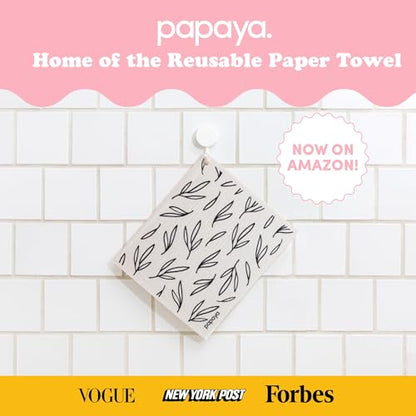 Papaya Reusable Paper Towels, Premium Swedish Dishcloths with Hook, Non-Scratch Reusable Paper Towel, 1 Sheet Replaces 17 Rolls - 2 Sheets, 1 Hook - color: Call Me Twiggy