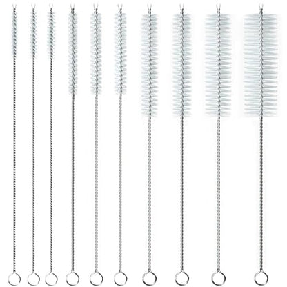Straw Cleaner Brush, Reusable Metal Handles Straw Cleaning Brush Extra Long for Mug 40, 30, 20 oz, 10mm 15mm Wide for Sippy Cup, Water Bottle and Tubes Pipe