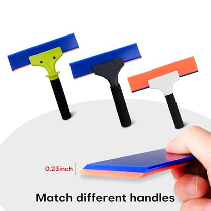 NEWISHTOOL 2 Pack Rubber Squeegee (8-Inch Replacement Blade, No Handle) | Window Tint Squeegee for Water Removal, Windshield Rear Back Glass Cleaning, PPF Installing and Window Film Application - size: 8-Inch Replacement Blade, No Handle