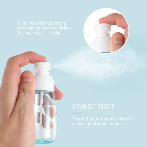 27 Pcs Travel Spray Bottle 60ml/2oz Leak Proof Fine Mist Spray Bottles Empty Mini Makeup Face Spray Bottle Clear Refillable Travel Containers for Perfume Cosmetic Essential Oil, 3 Color(360pcs Labels) - size: 27 Pcs - 2 oz