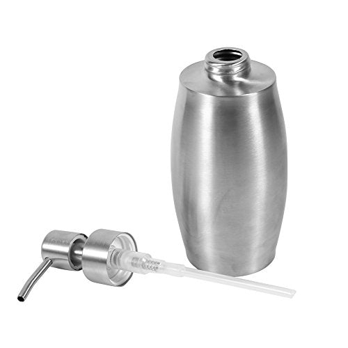 304 Stainless Steel Liquid Soap Dispenser, Bathroom Shower Pump for Shampoo Lotion, 350ml Refillable Soap Container with Wide Mouth, Rustproof Dispenser for Kitchen and