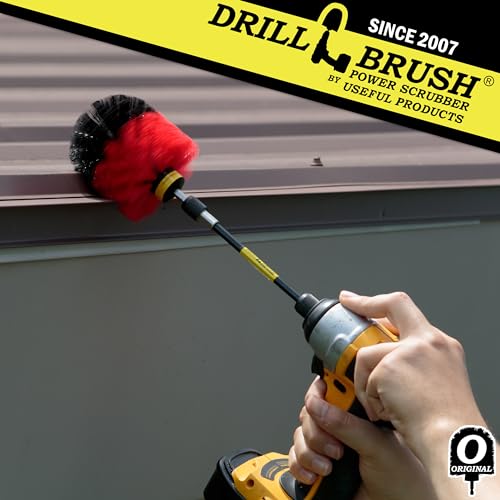 Outdoor Cleaning Supplies - Garden and Patio Refreshing Tool - Outdoor Rug Scrub Brush - Bird Bath Cleaning Tool - Garden Statues Cleaning Kit - Concrete Cleaner - Headstone Restoration Cleaning Kit - color: Red