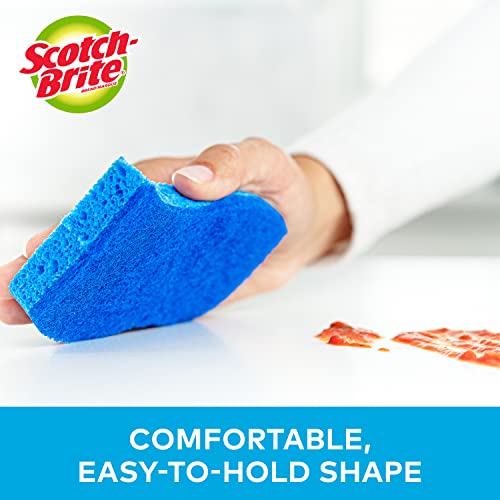 Scotch-Brite No Scratch Scrub Sponges, Blue, 4-1/2 x 2-1/2 x 7/10 in (Pack of 2) - size: 2.8" x 4.5" (Pack of 2)