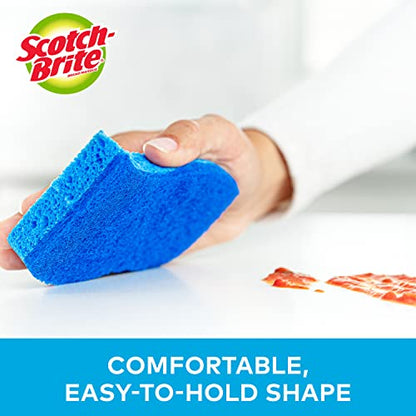 Scotch-Brite No Scratch Scrub Sponges, Blue, 4-1/2 x 2-1/2 x 7/10 in (Pack of 2) - size: 2.8" x 4.5" (Pack of 2)
